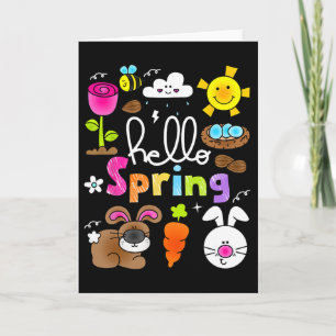 Hello Spring And Easter Day 2025 Bunny Rabbit Spri Card