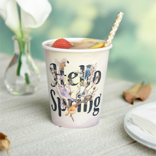 Hello Spring Birds Paper Cups