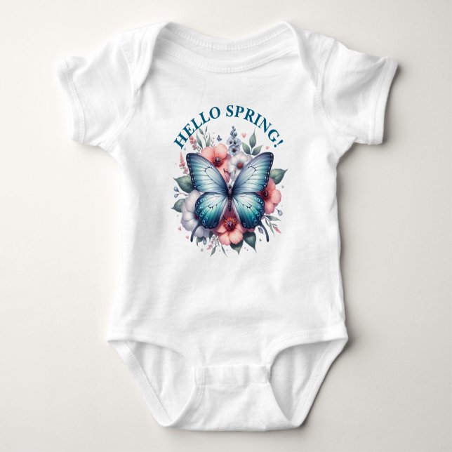 Hello Spring Butterfly-96282 Baby Bodysuit (Front)