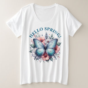 Hello Spring Butterfly-96282 Plus Size T-Shirt
