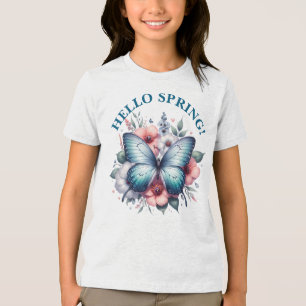 Hello Spring Butterfly-96282 Tri-Blend Shirt
