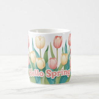 Hello Spring! Cheerful Tulip Bloom Coffee Mug