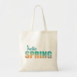 Hello Spring colour geometric tote bag