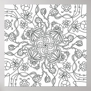 Hello Spring: Colour Your Own Flower Poster