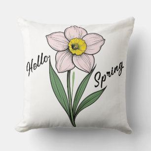 Hello Spring Daffodil Cushion