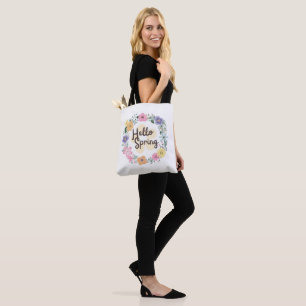 Hello Spring Decorated Shopping Bag