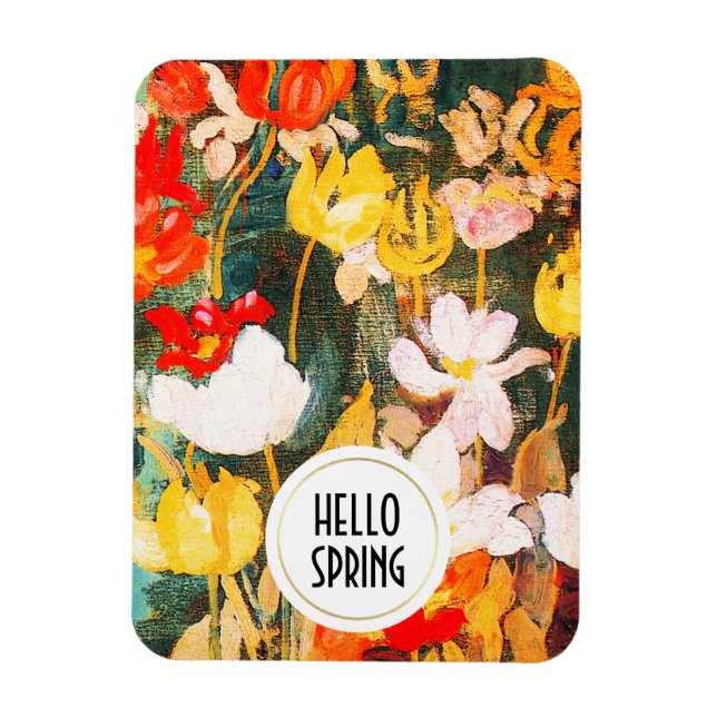 Hello Spring. Fine Art Custom Easter Gift Magnets (Vertical)