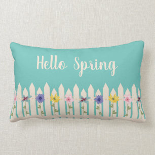 Hello Spring Floral Home Decor Lumbar Cushion