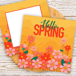 Hello Spring Flowers Greeting  Card