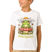 Hello Spring Frog – Cottagecore Mushroom Aesthetic