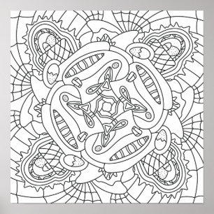 Hello Spring: Happy Easter Colouring Page Poster