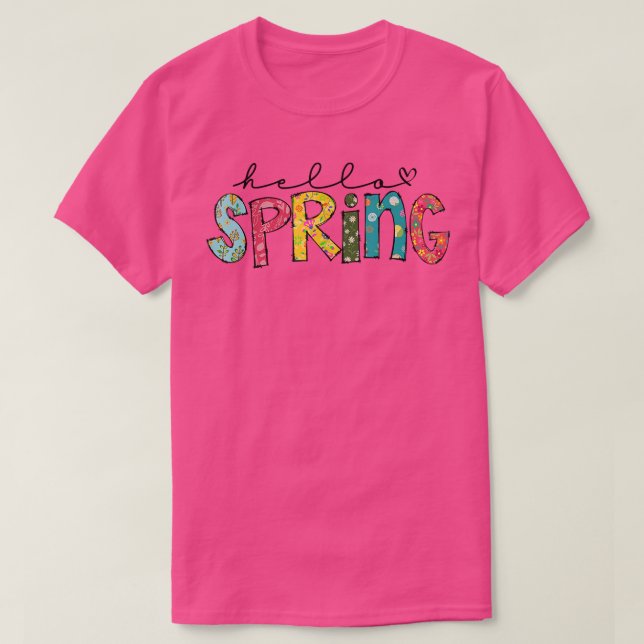Hello Spring , Happy Spring , Happy Easter  T-Shirt (Design Front)