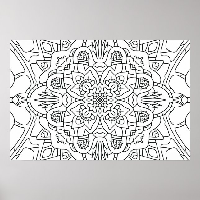 Hello Spring: Plant Colouring Page Poster (Front)