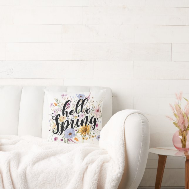 Hello Spring Quote  Cushion (Couch)