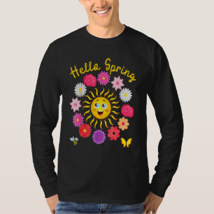 Hello Spring Sunny Sun Flower Women Easter Mother' T-Shirt