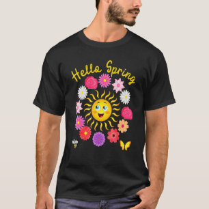 Hello Spring Sunny Sun Flower Women Easter Mother' T-Shirt