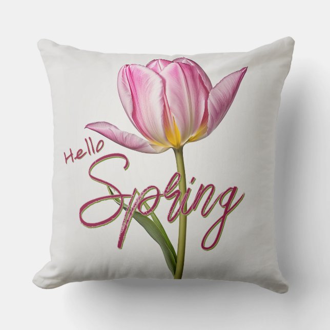 Hello Spring Tulip Cushion (Front)