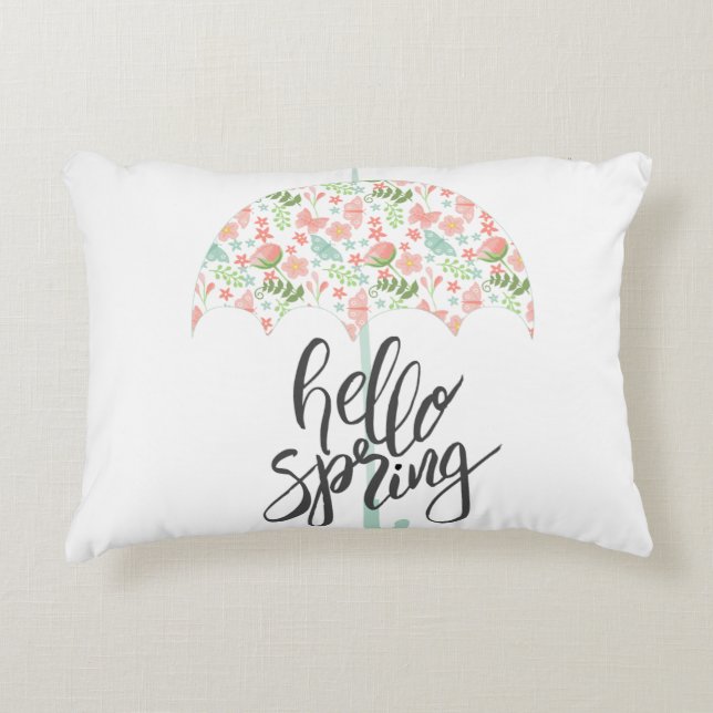 Hello Spring Umbrella Decorative Cushion (Front)