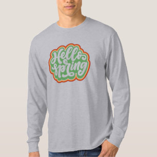 hello spring, vintage colourful typography spring  T-Shirt