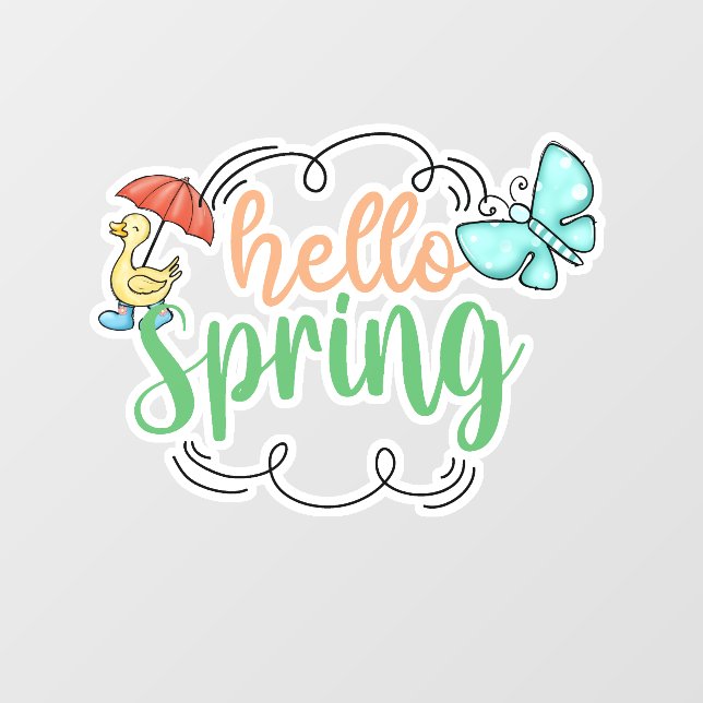 Hello Spring Window Cling (Sheet)