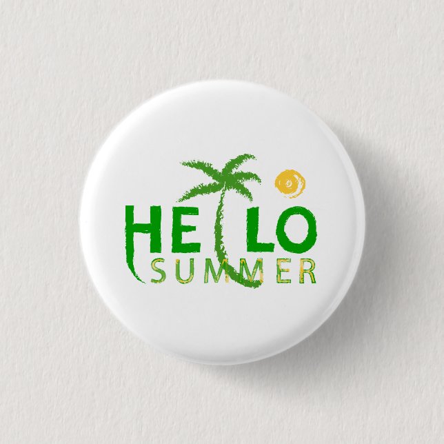 Hello Summer 3 Cm Round Badge (Front)