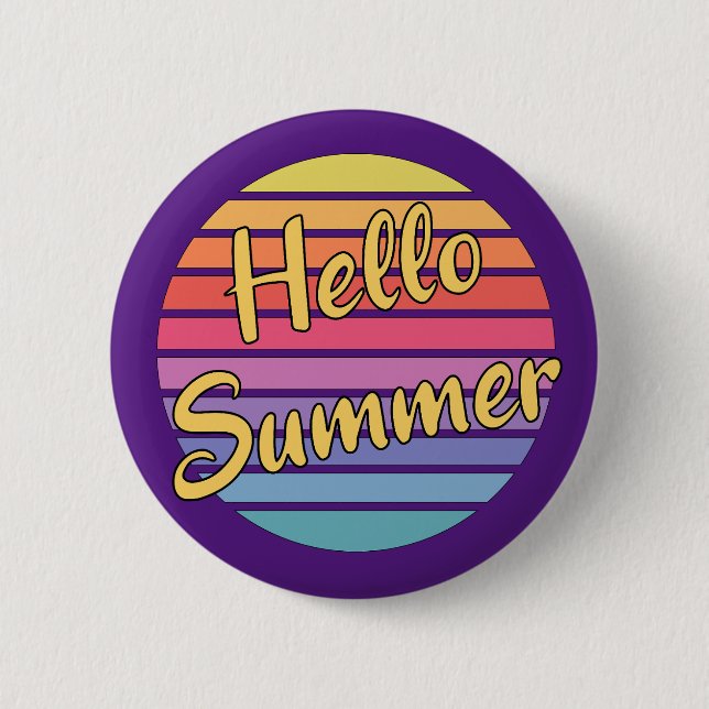 Hello Summer 6 Cm Round Badge (Front)