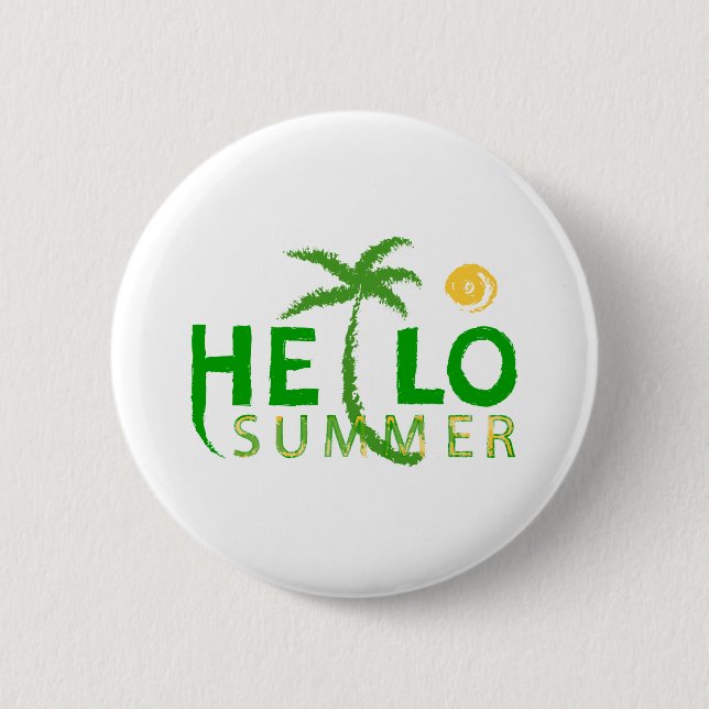 Hello Summer 6 Cm Round Badge (Front)