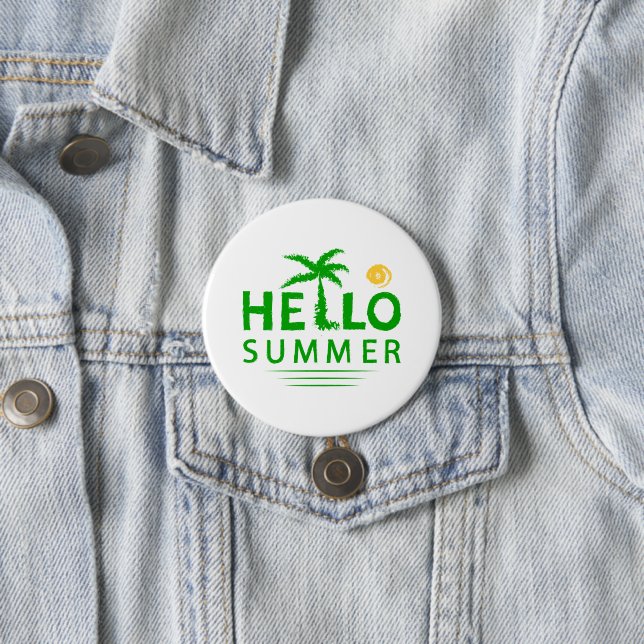 Hello Summer 7.5 Cm Round Badge (In Situ)