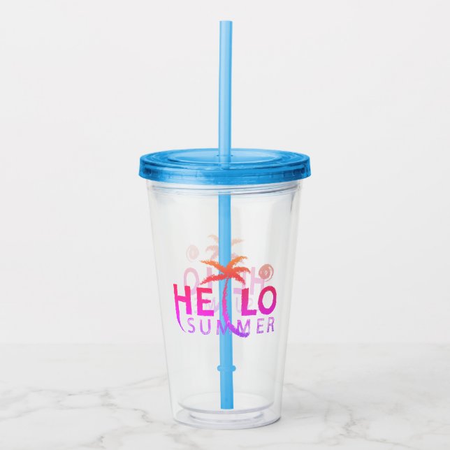 Hello Summer Acrylic Tumbler (Front)
