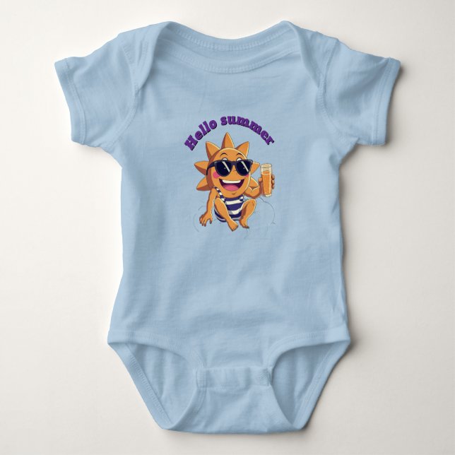 Hello summer  baby bodysuit (Front)