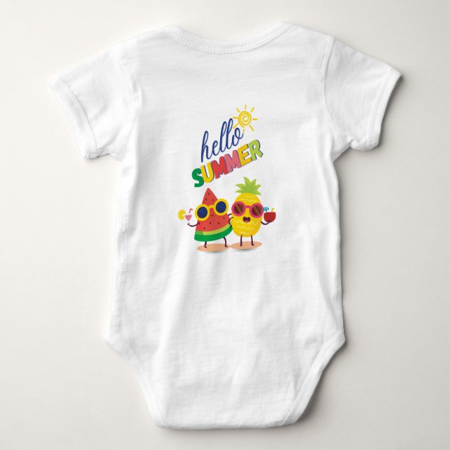 "Hello summer" baby bodysuit (Back)