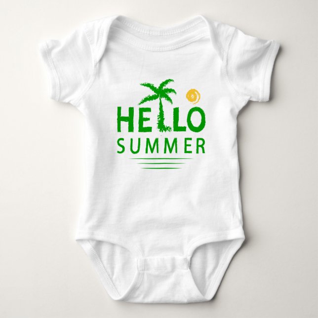 Hello Summer Baby Bodysuit (Front)