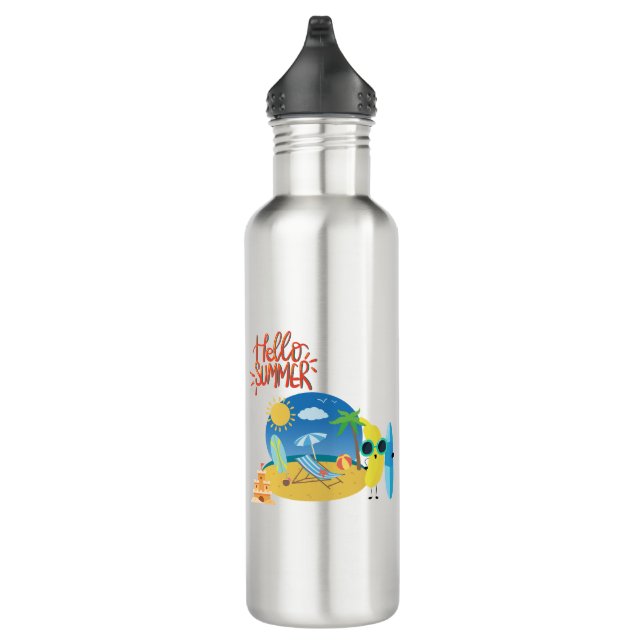Hello Summer Beach Scene  710 Ml Water Bottle (Right)