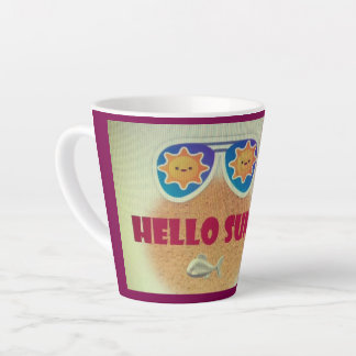 Hello Summer Beach Sticker – Cute Fish Latte Mug