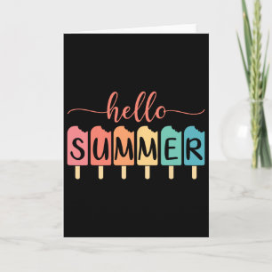 Hello Summer Beach Vacation Ice Cream Lover Popsic Card