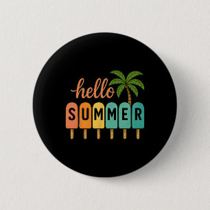 Hello Summer Beach Vacation Ice Cream Popsicle Gif 6 Cm Round Badge