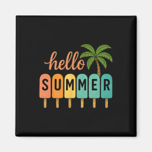 Hello Summer Beach Vacation Ice Cream Popsicle Gif Magnet