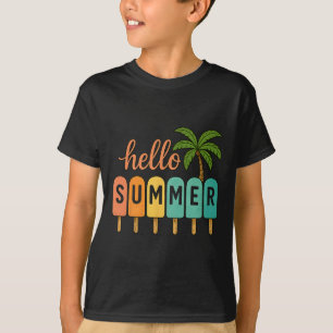 Hello Summer Beach Vacation Ice Cream Popsicle Gif T-Shirt