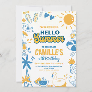 Hello summer Birthday  Invitation