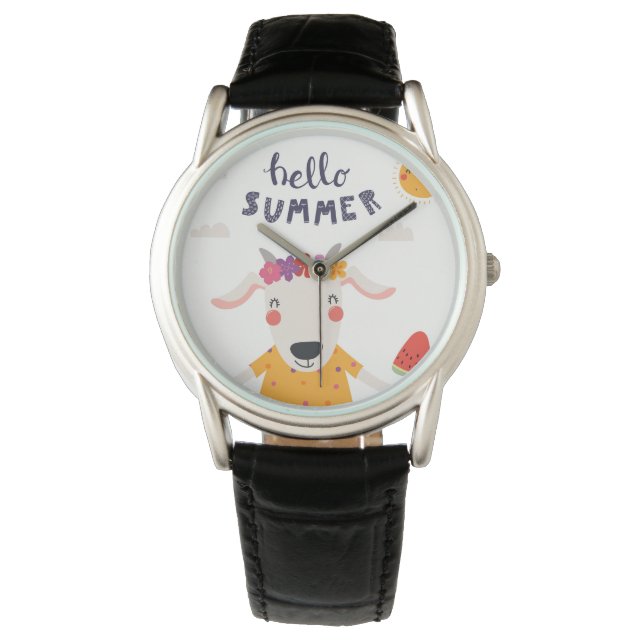 Hello Summer Black Crown Protect Watch (Front)