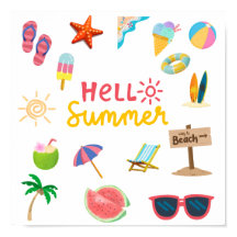 Hello Summer – Bright & Cheerful Wall Poster