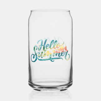 Hello Summer Can Glass