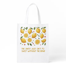 Hello Summer Citrus Lemon Reusable Shopping Bags