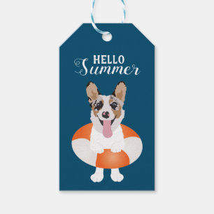 Hello Summer Corgi Beach Dogs Gift Tags
