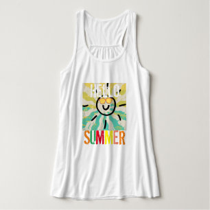 Hello summer cute colourful chic stylish womens singlet