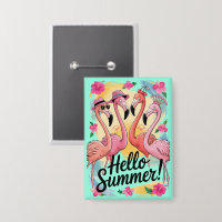 Hello Summer Cute Flamingo Beach Vacation Tropical
