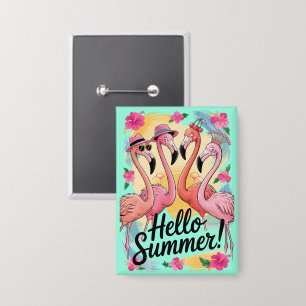 Hello Summer Cute Flamingo Beach Vacation Tropical