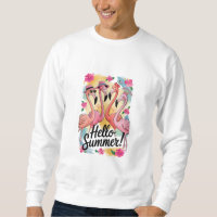 Hello Summer Cute Flamingo Beach Vacation Tropical