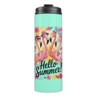 Hello Summer Cute Flamingo Beach Vacation Tropical