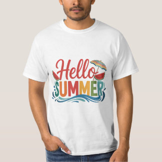 Hello Summer Cute Funny T-Shirt Gift For Him Her M
